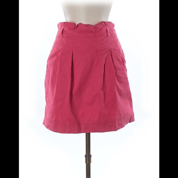 Bcbg MaxAzaria geranium pink ruffle waist mini skirt, 8 - Picture 1 of 9